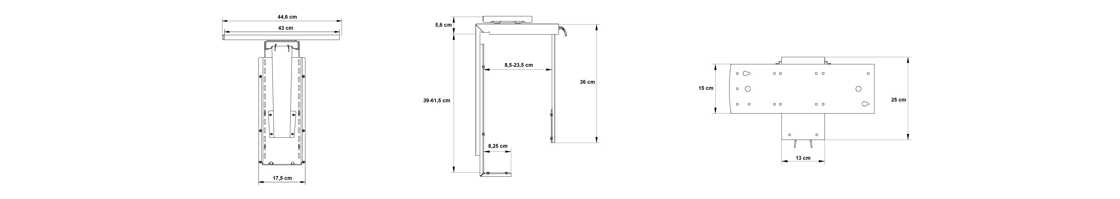 plan et dimension support unité centrale grande tour