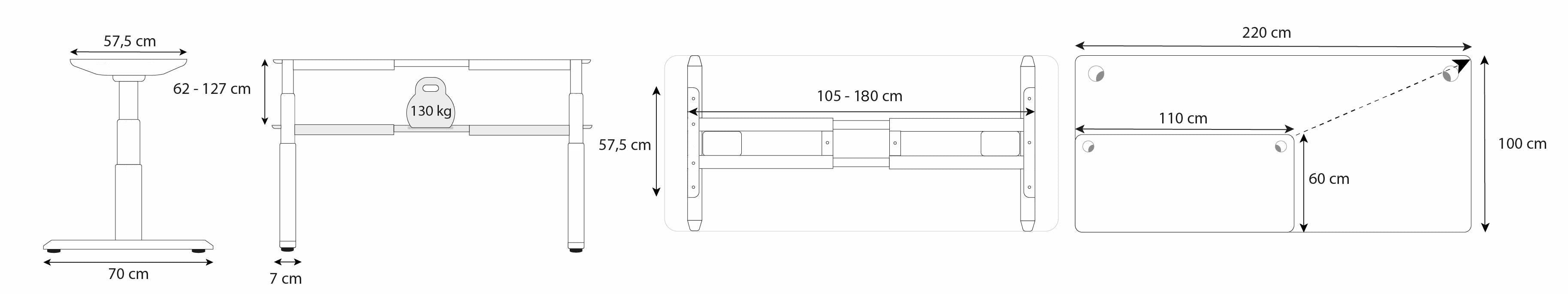 plan bureau assis debout DYNAMIC Kqueo