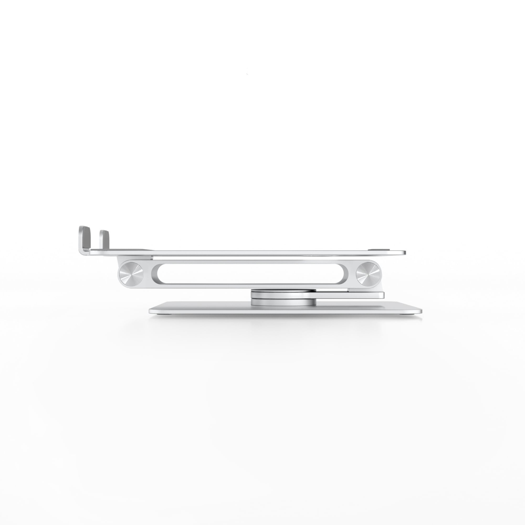 Réhausseur pour ordinateur portable en aluminium pliable, vue latérale