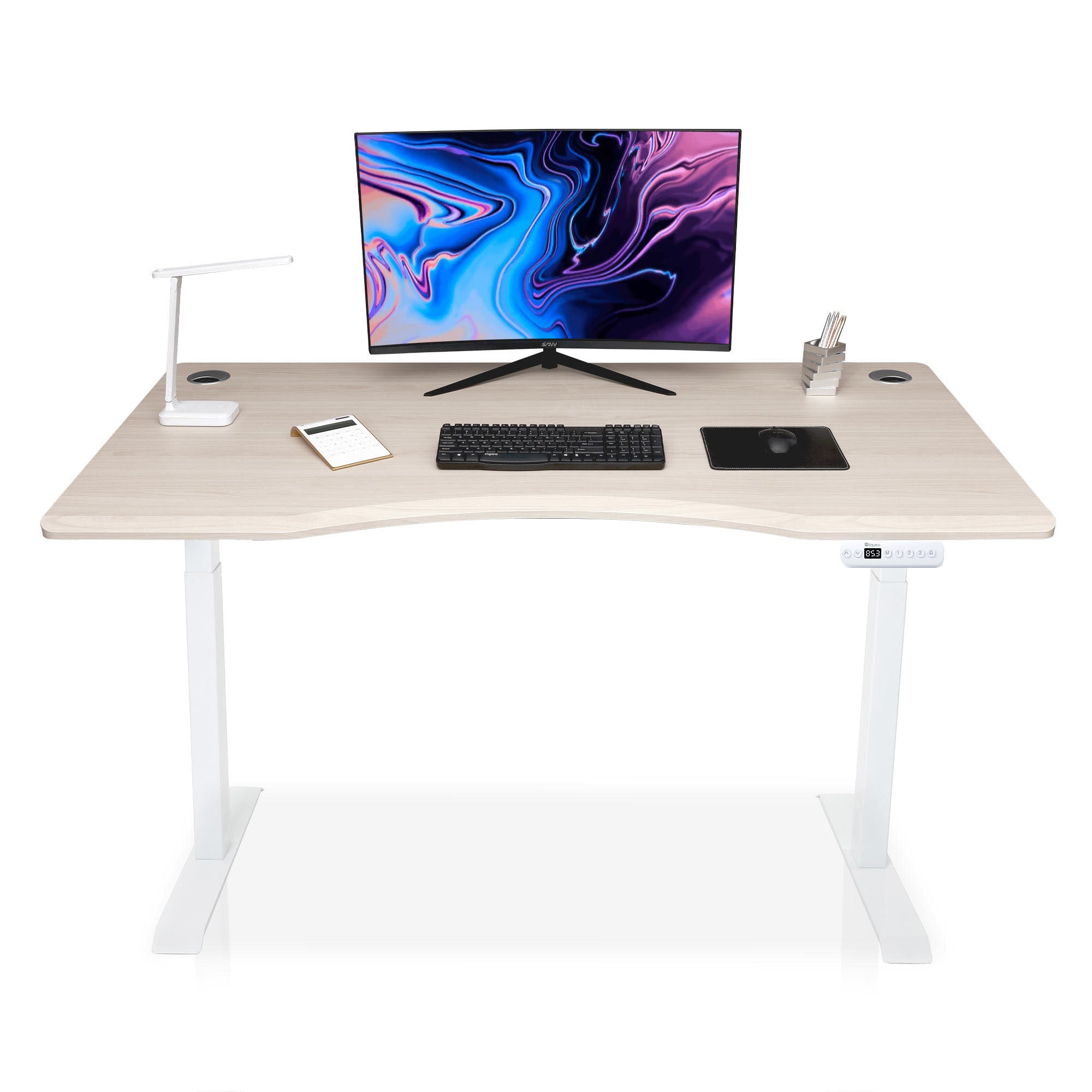 smooth-dynamic-bureau-assis-debout-incurve blanc-chene-clair