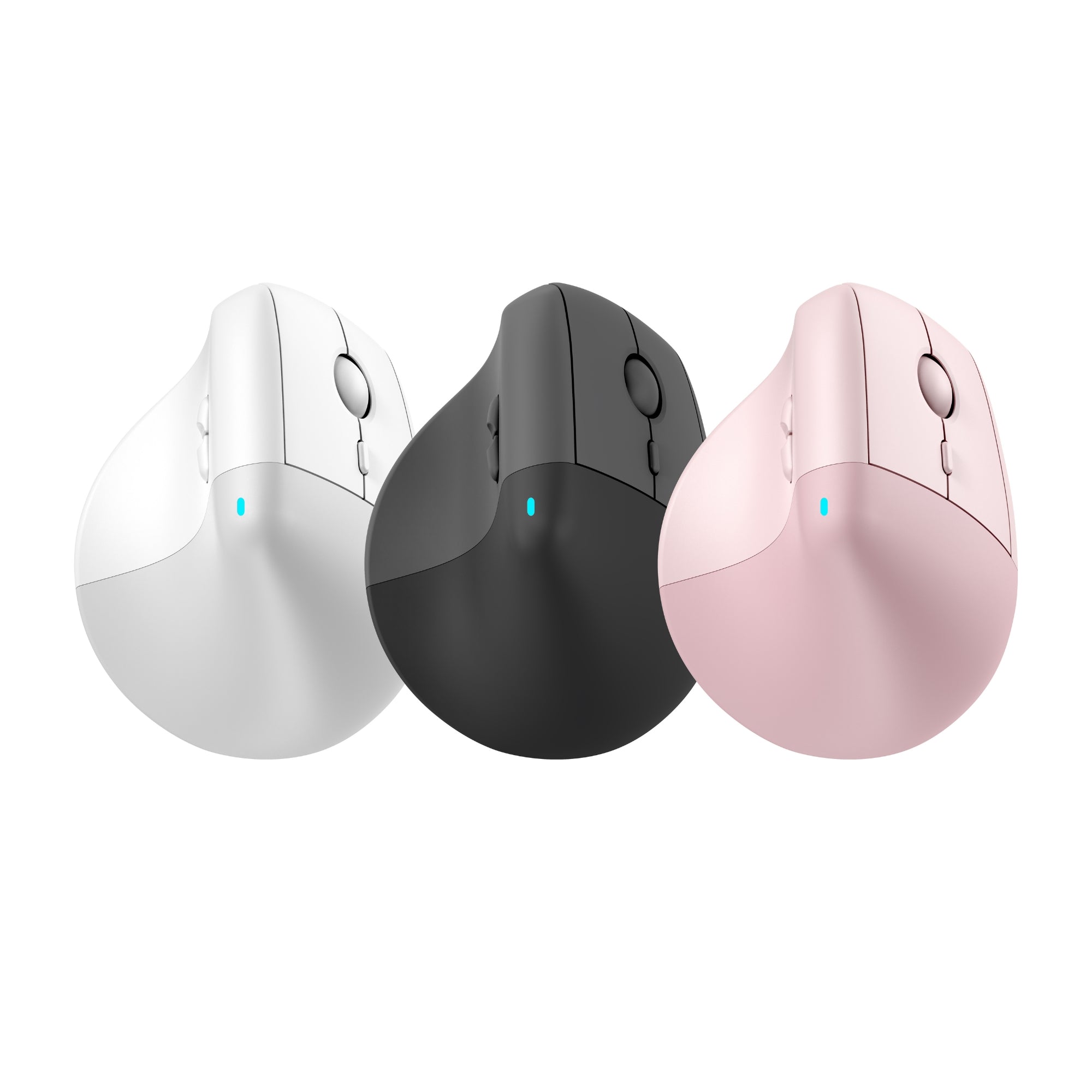 souris ergonomique verticale blanche, noire, rose