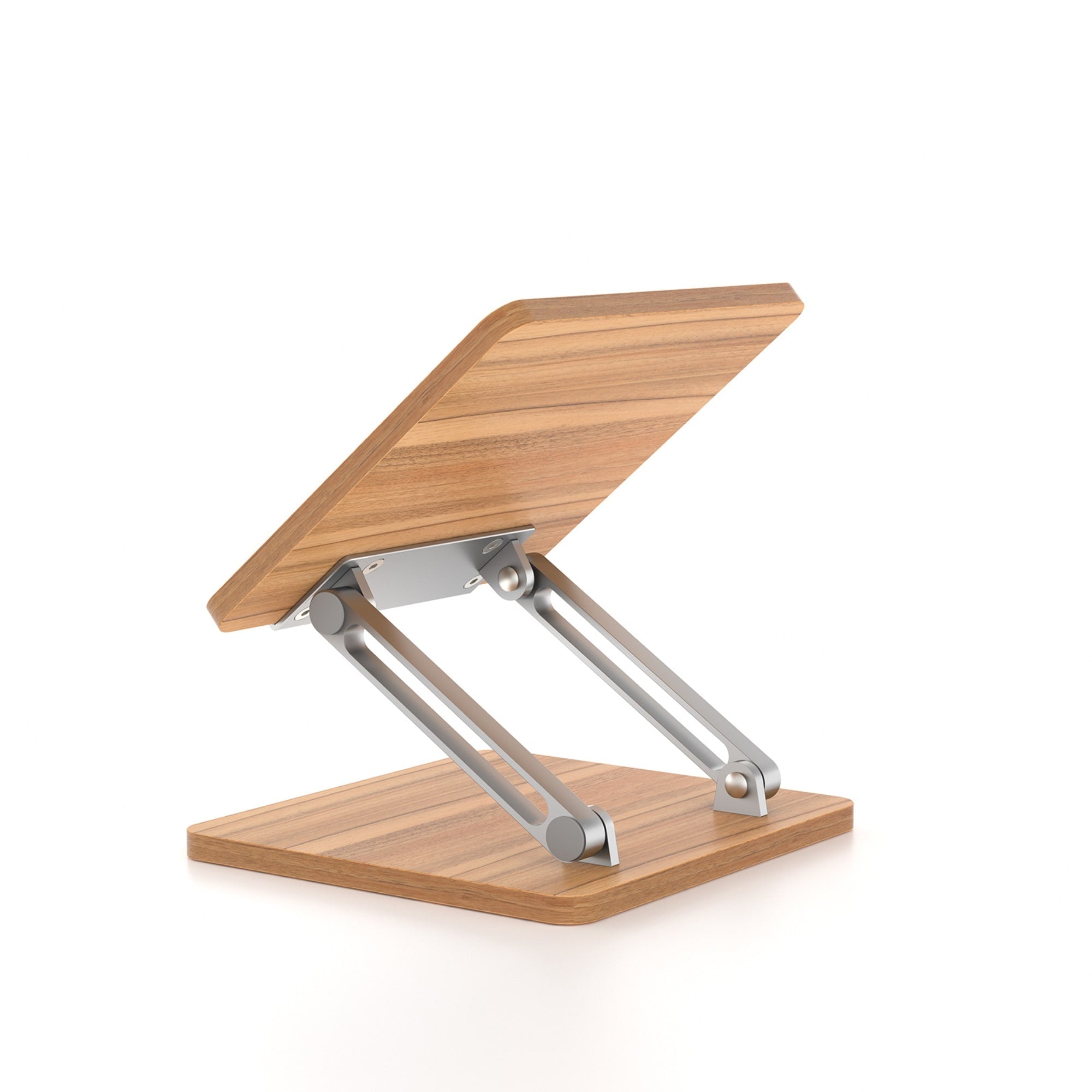 Support ordinateur portable réglable en bois mélaminé avec structure en métal