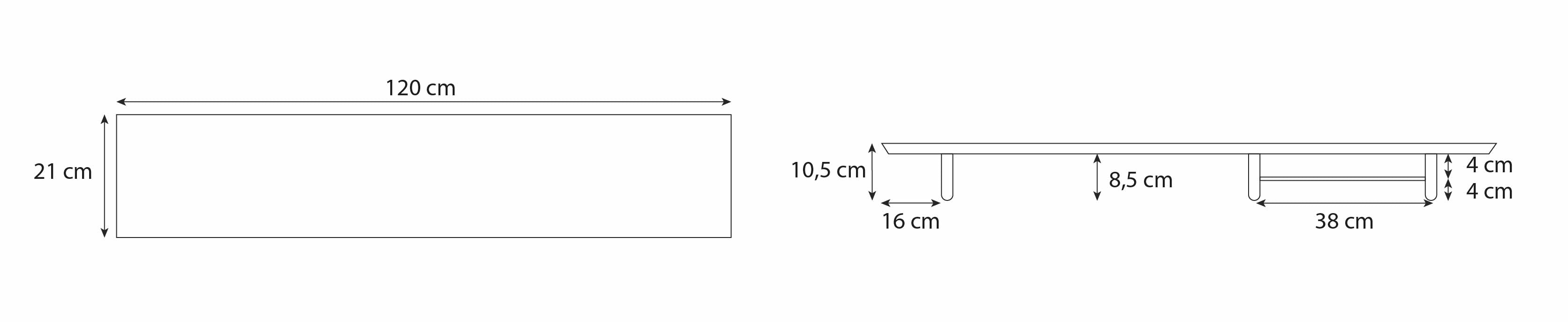 plan support d'écran TAB KQUEO 120cm