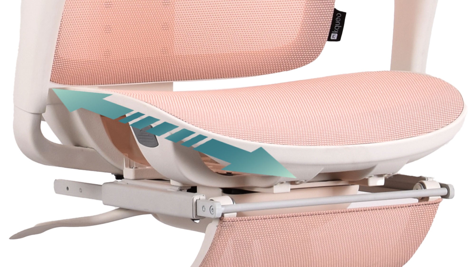 assise chaise de bureau ergonomique TERRANA blanche et rose KQUEO