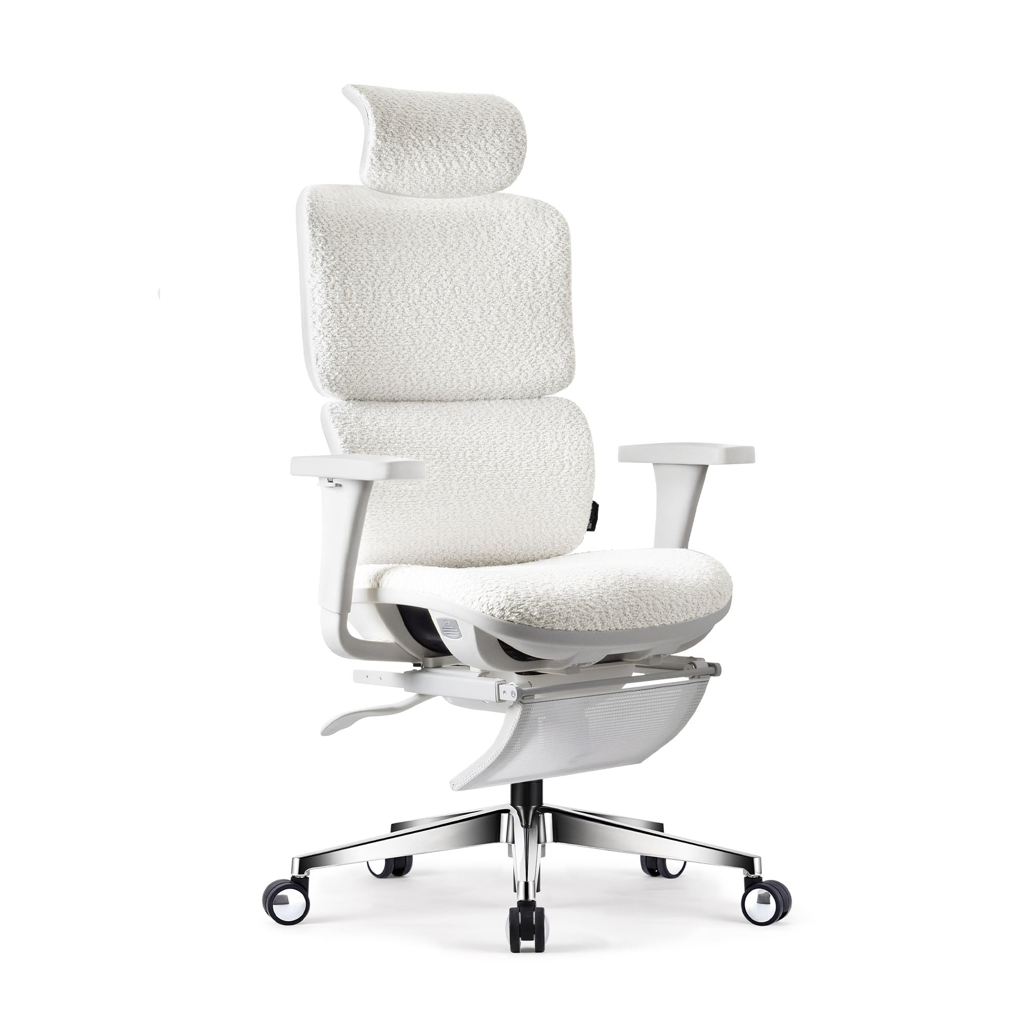 chaise de bureau bouclette blanche