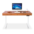 bureau assis debout space dynamic avec trappe 180 cm coloris blanc chene