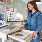 bureau assis debout SPACE DYNAMIC avec trappe cable management Kqueo_ambiance