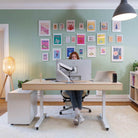 bureau assis debout SPACE DYNAMIC avec trappe cable management Kqueo_ambiance