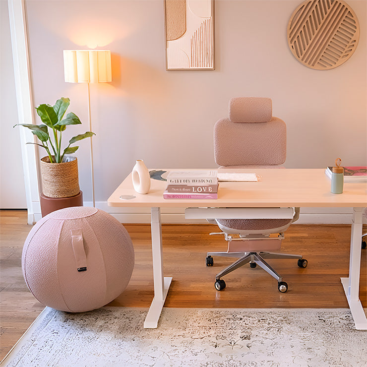 bureau assis debout DYNAMIC SQUARE coloris blanc chene clair_ambiance