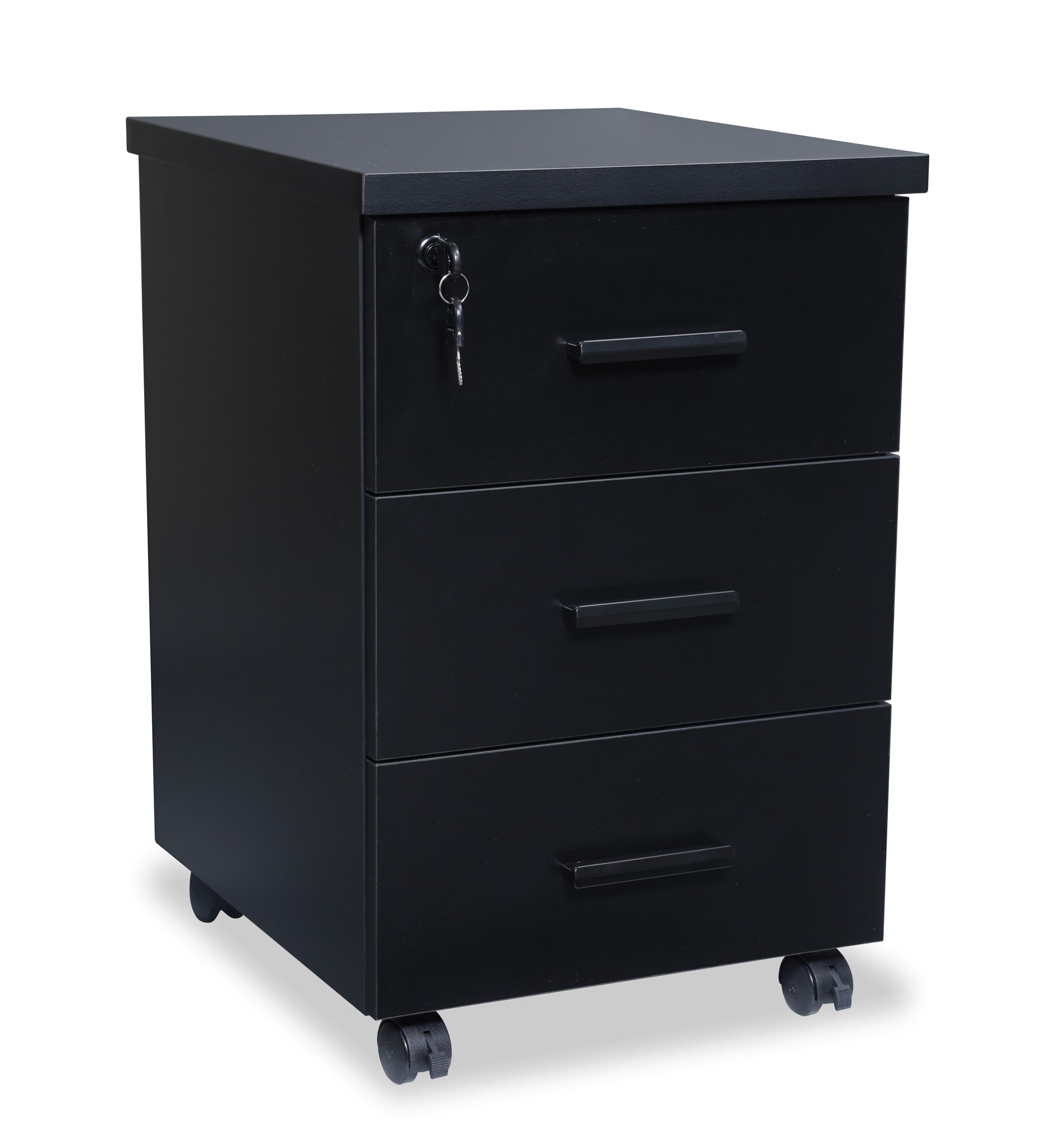 caisson de rangement 3 tiroirs mobile noir Kqueo