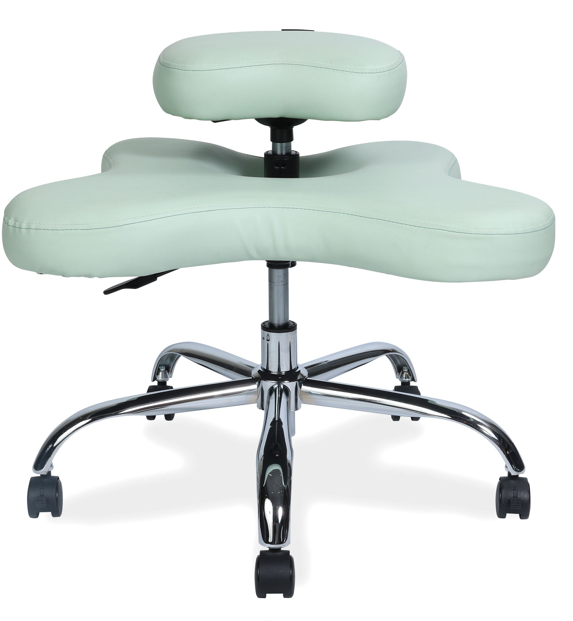 chaise ZEN assis en tailleur vert pale KQUEO