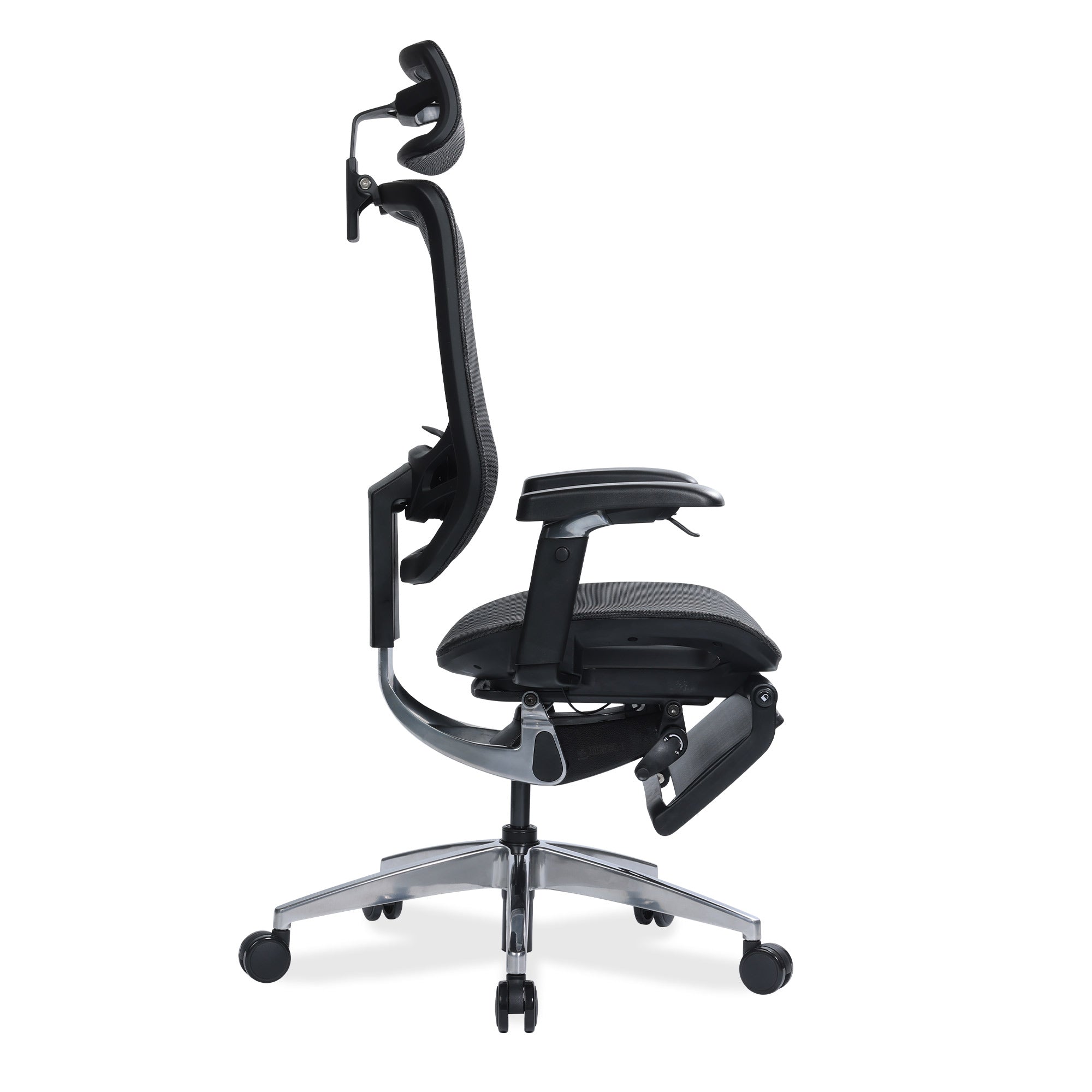 chaise ergonomique noire ARIA KQUEO vue de profil