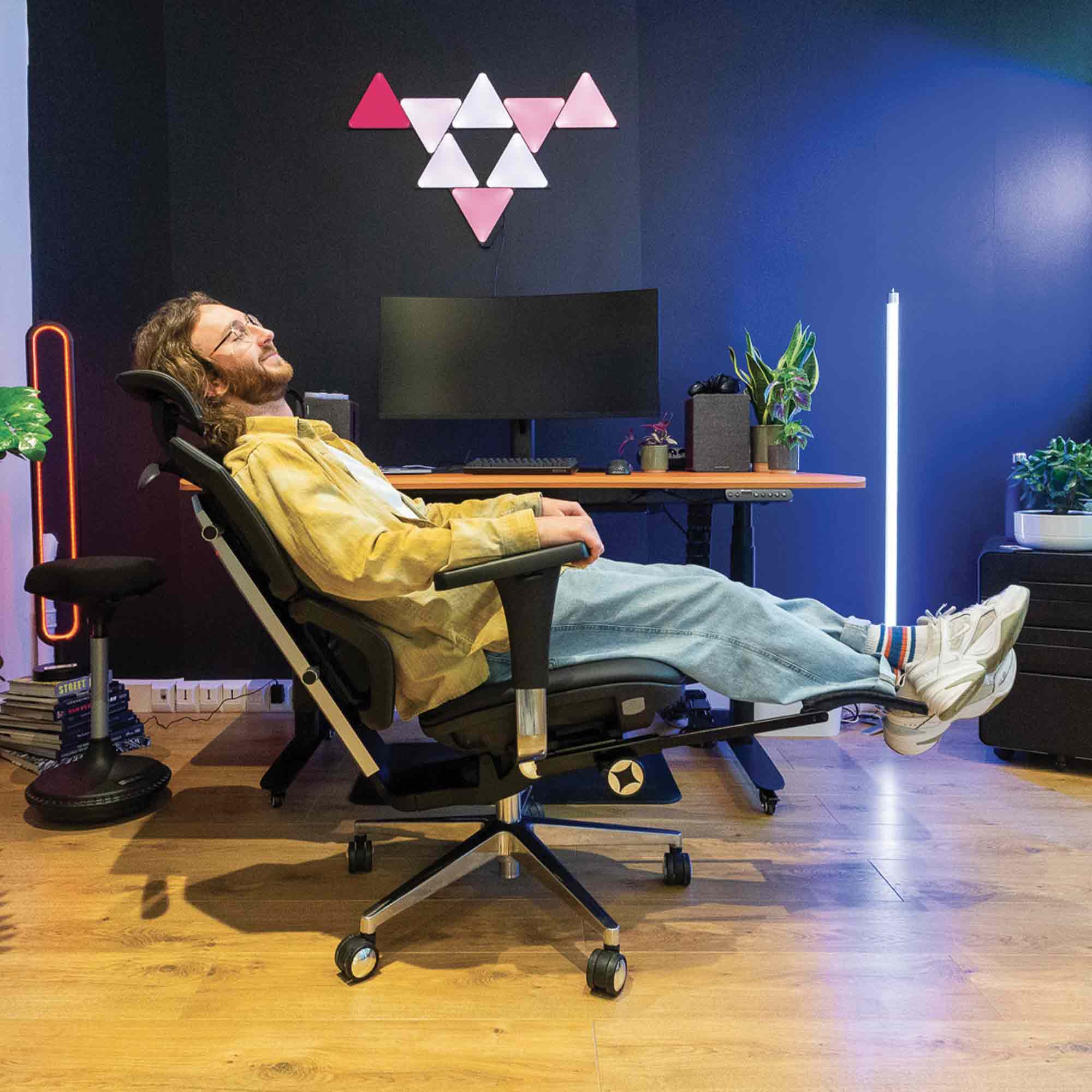 chaise ergonomique VERTEX en cuir reconstitué noire_ambiance