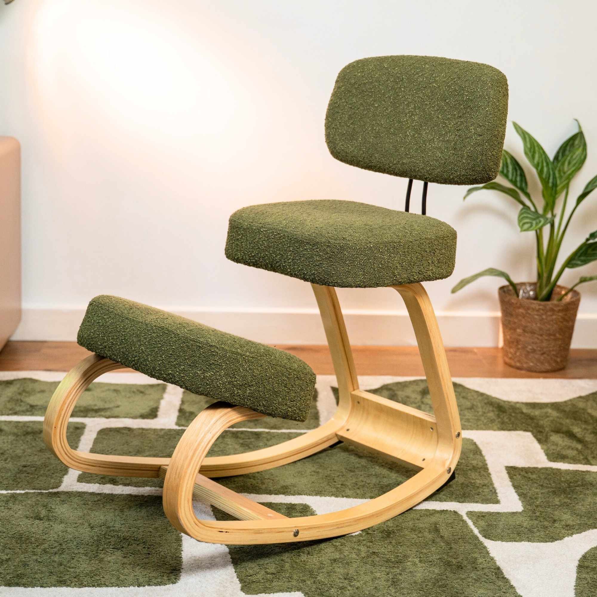 chaise ergonomique MOOVE bouclette verte KQUEO_ambiance