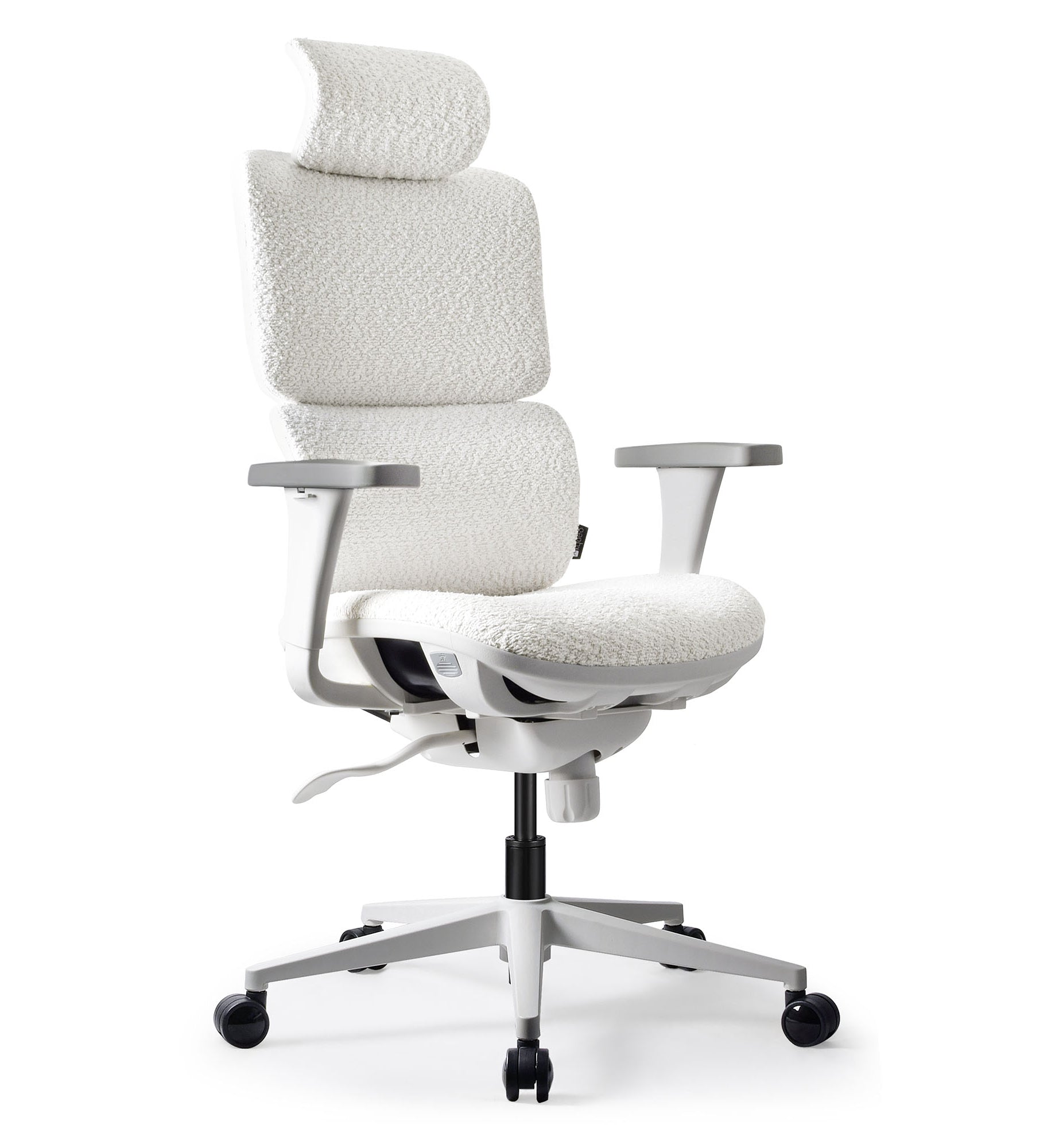 chaise ergonomique de bureau TERRANA bouclette blanche