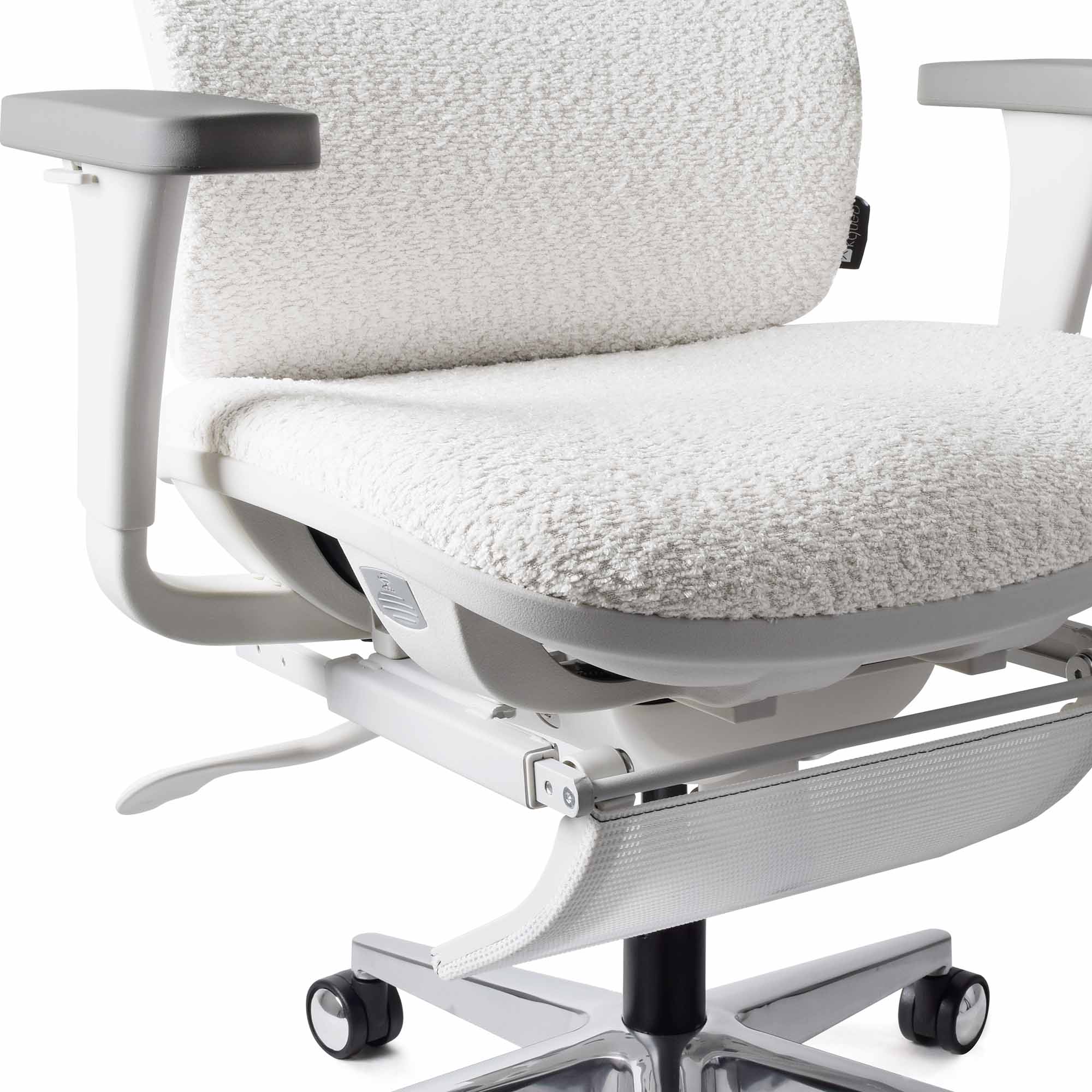 chaise ergonomique de bureau TERRANA bouclette blanche