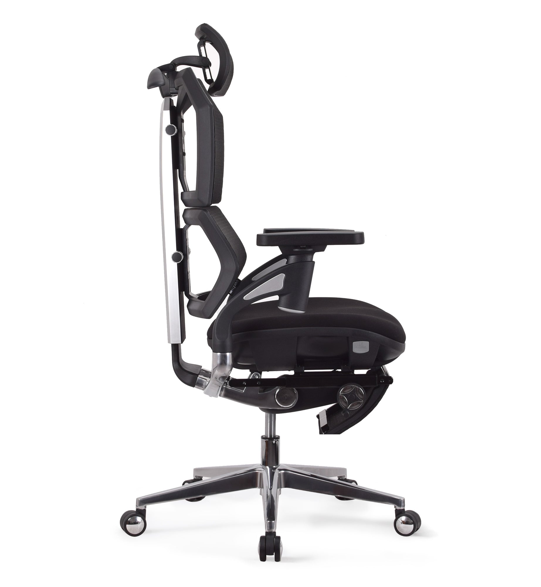 chaise ergonomique VERTEX PREMIUM noire avec repose pied