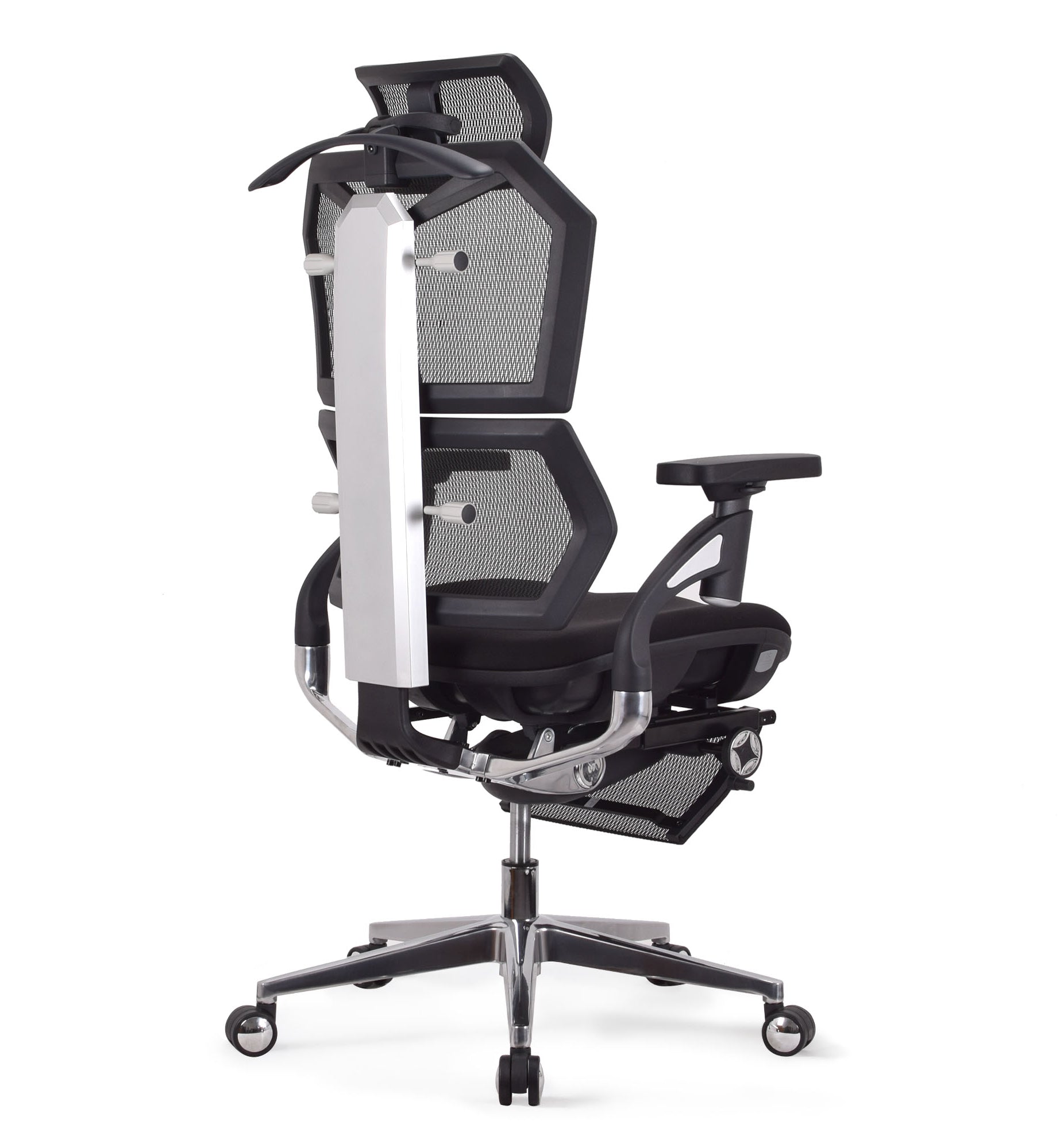 dossier chaise ergonomique VERTEX PREMIUM noire avec repose pied
