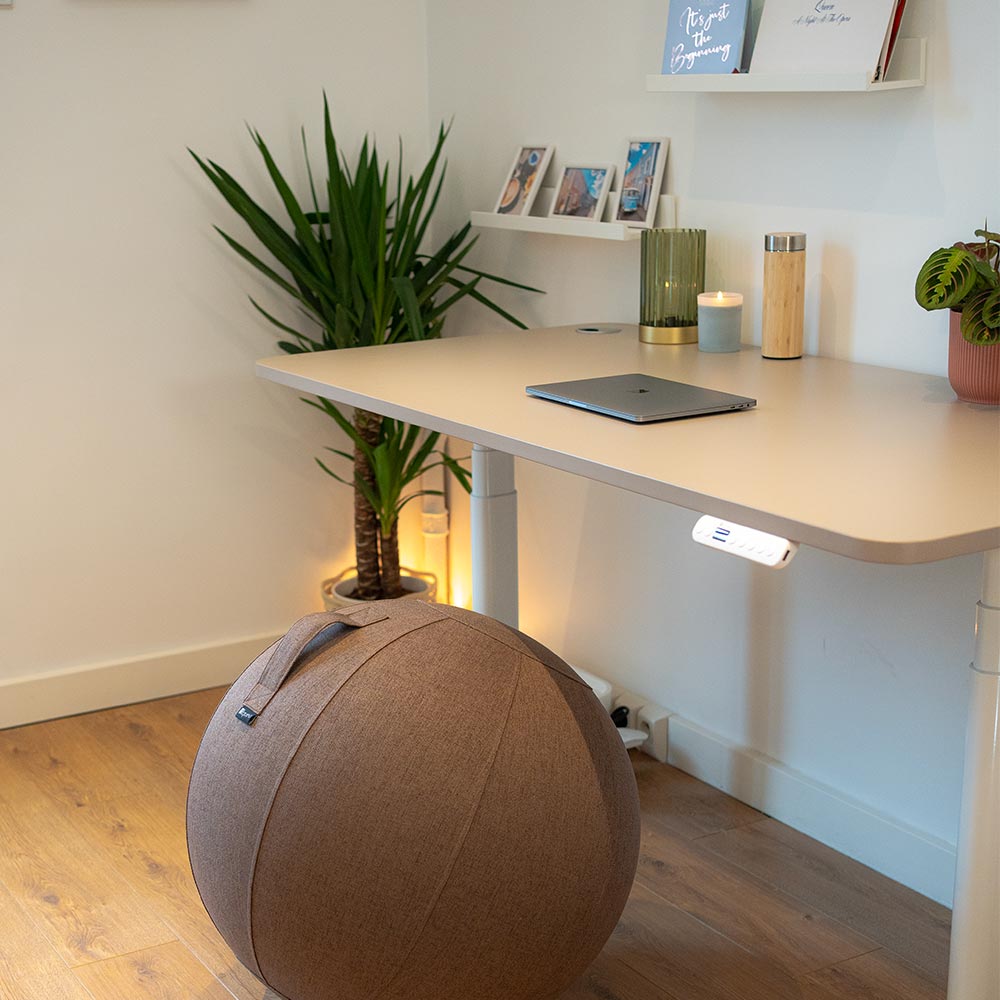 bureau assis debout dynamic circle 180x80cm blanc beige taupe_ambiance