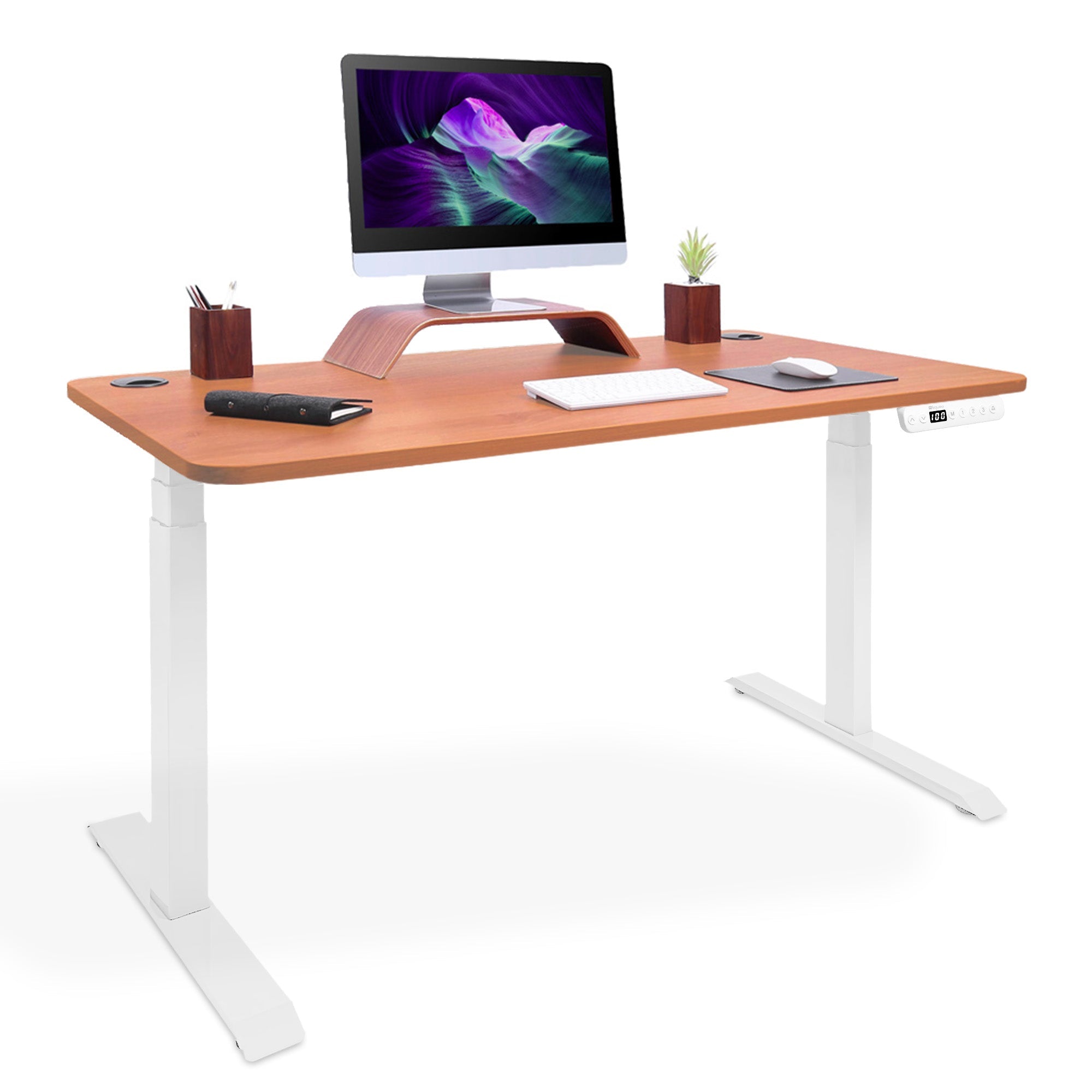 bureau debout DYNAMIC 140x80cm blanc-chene-naturel