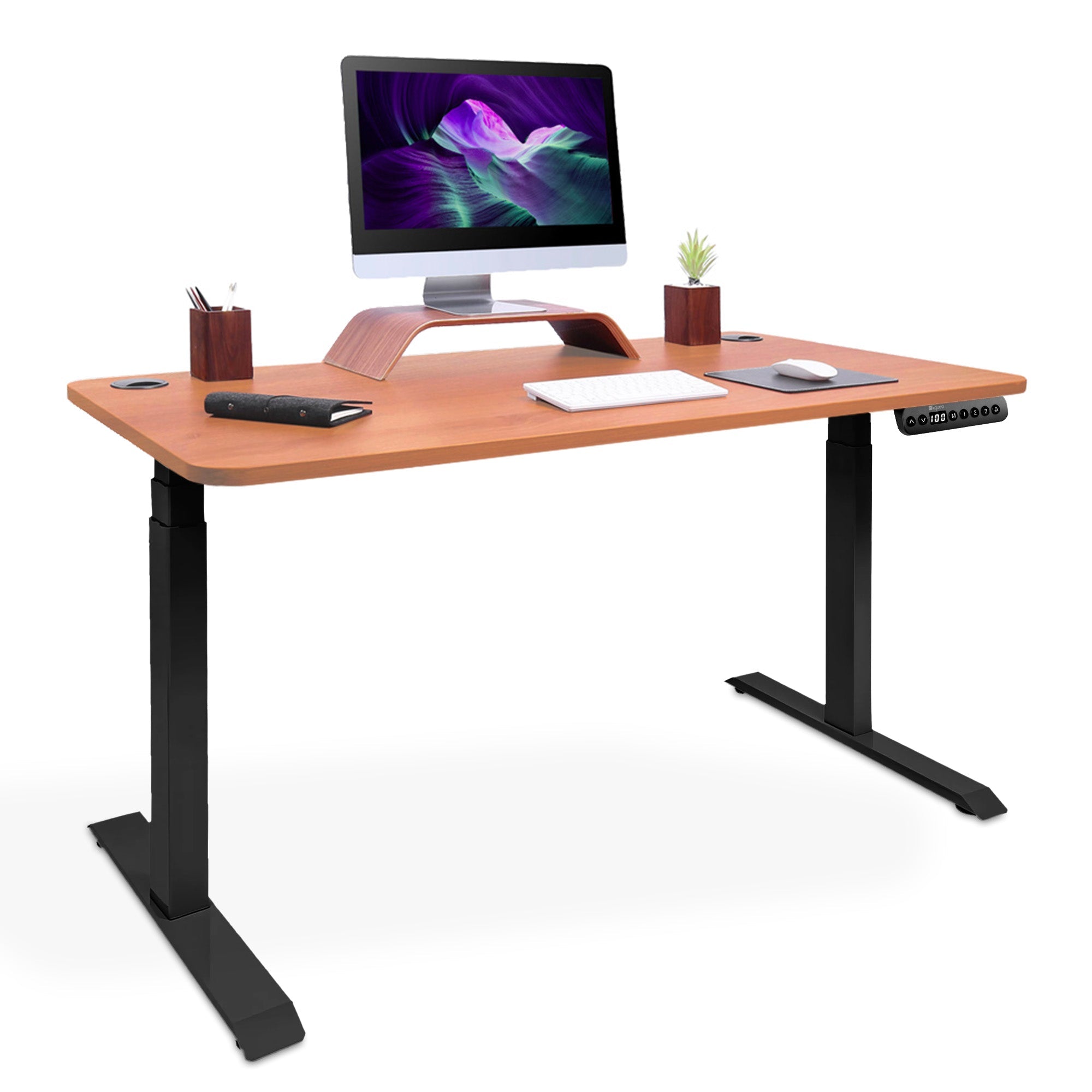 bureau debout DYNAMIC 140x80cm noir-chene-naturel