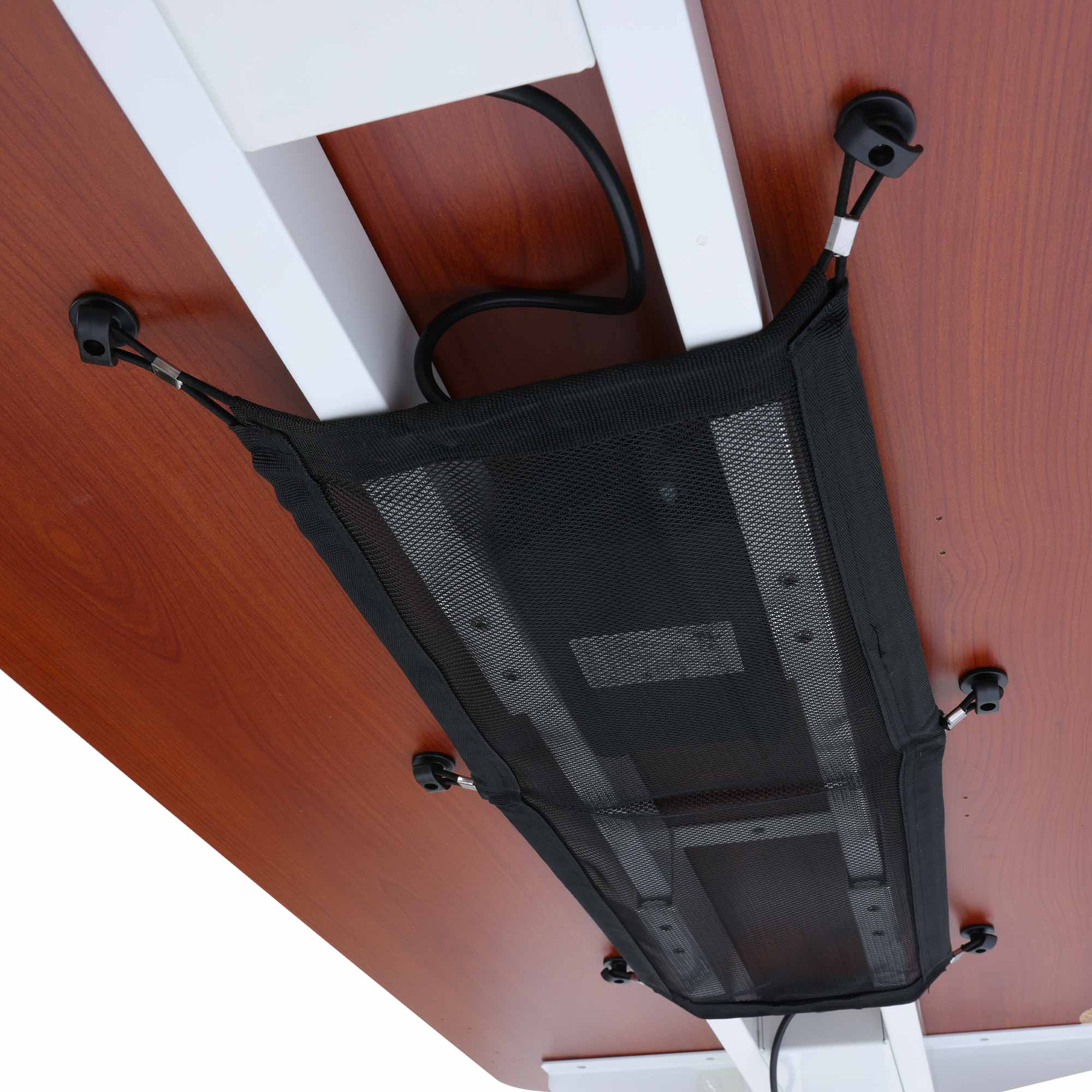 filet noir passe cable pour bureau assis debout kqueo