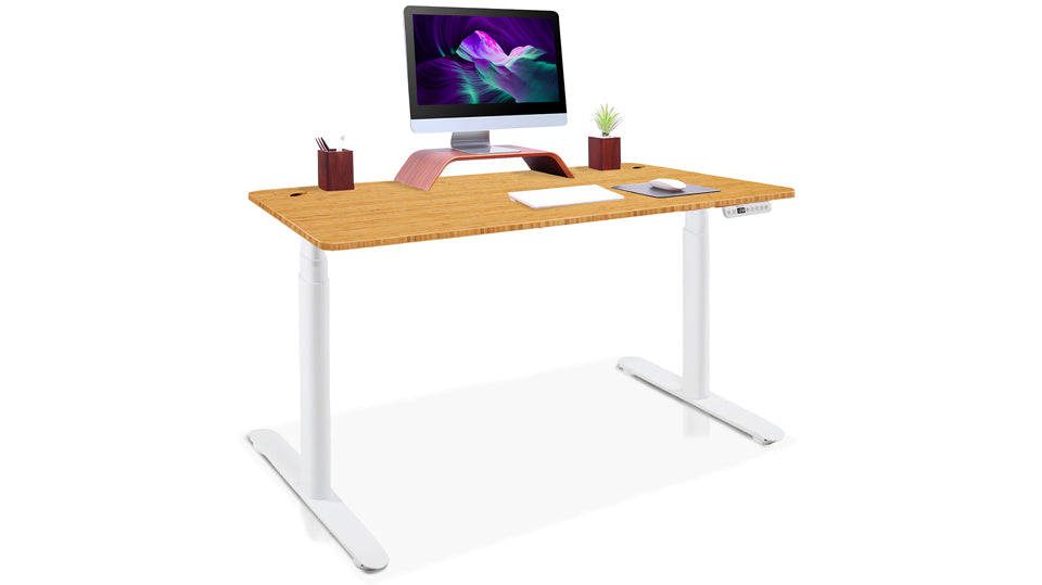 bureau assis debout DYNAMIC CIRCLE BAMBOU Kqueo