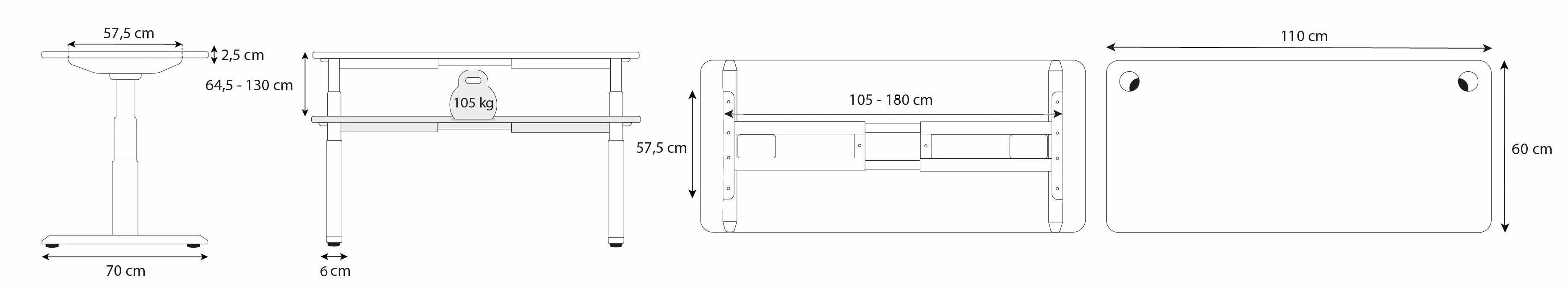plan DYNAMIC CIRCLE 110x60cm
