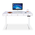 bureau assis debout SPACE DYNAMIC avec trappe 3 tiroirs 140cm blanc