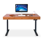 bureau assis debout SPACE DYNAMIC avec trappe 3 tiroirs 140cm noir plateau coloris chene