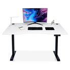 bureau assis debout DYNAMIC SMOOTH 140cm pieds noir / plateau blanc
