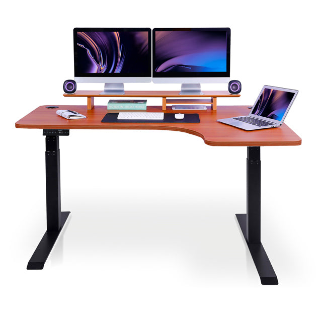 bureau assis debout d'angle 180 noir chene foncé