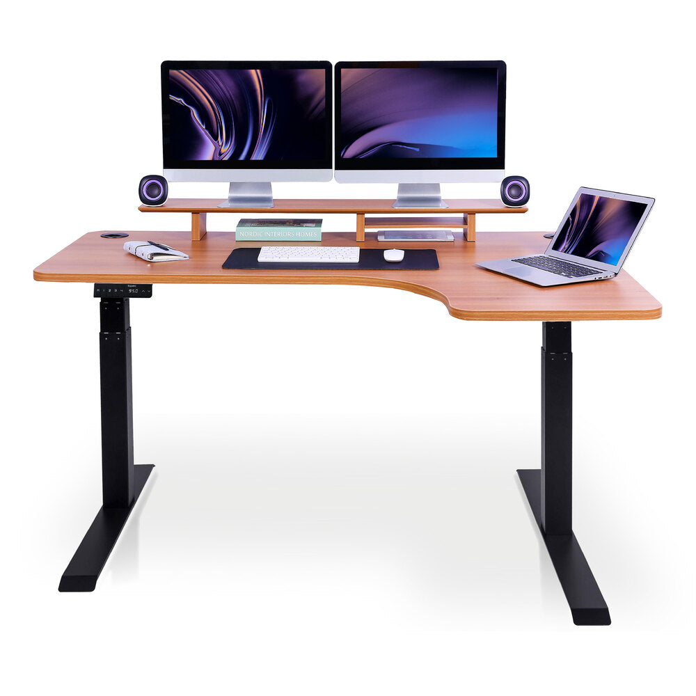 bureau assis debout d'angle 180 noir chene