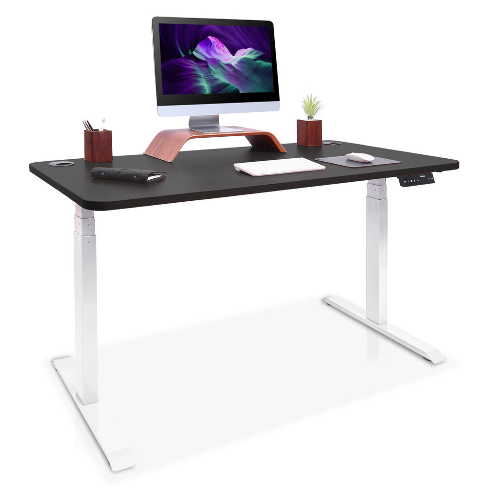 bureau debout 2 moteurs DYNAMIC 120 blanc noir