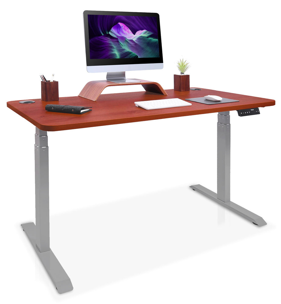 bureau debout 2 moteurs DYNAMIC 120 gris chene foncé