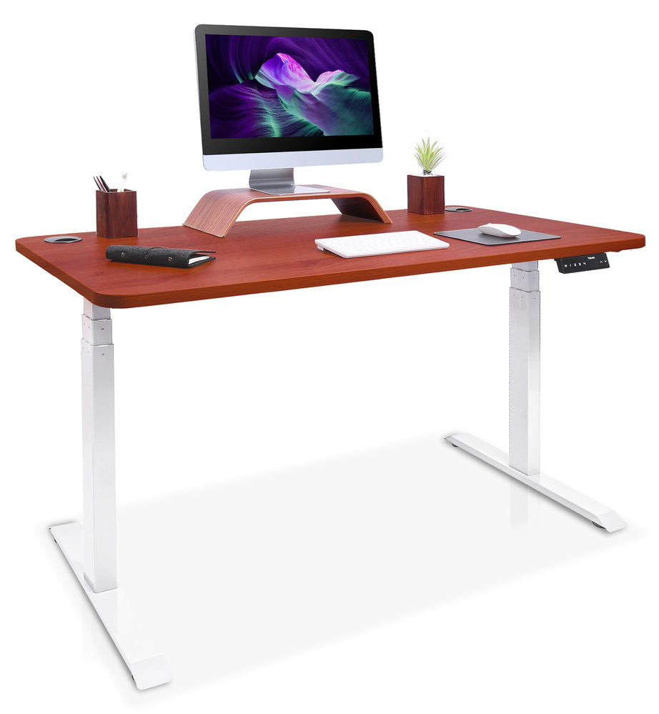 bureau debout 2 moteurs DYNAMIC 120X80cm blanc chene foncé