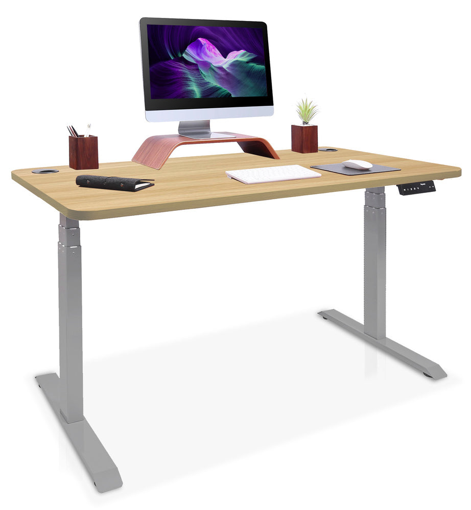 bureau assis debout Dynamic 120x80cm gris chene doré