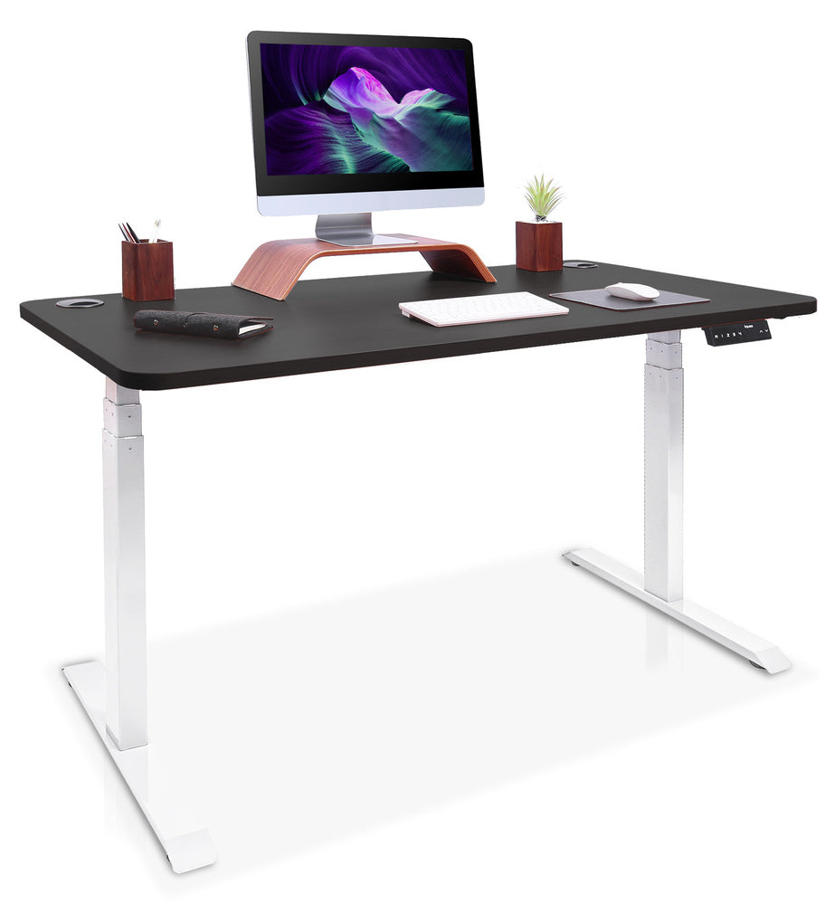 bureau assis debout DYNAMIC 140 blanc noir