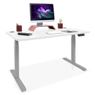 bureau assis debout DYNAMIC 160x80cm gris blanc