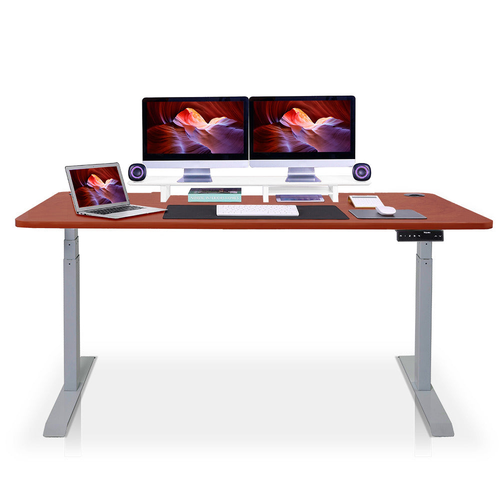 bureau assis debout DYNAMIC 180cm gris chene foncé