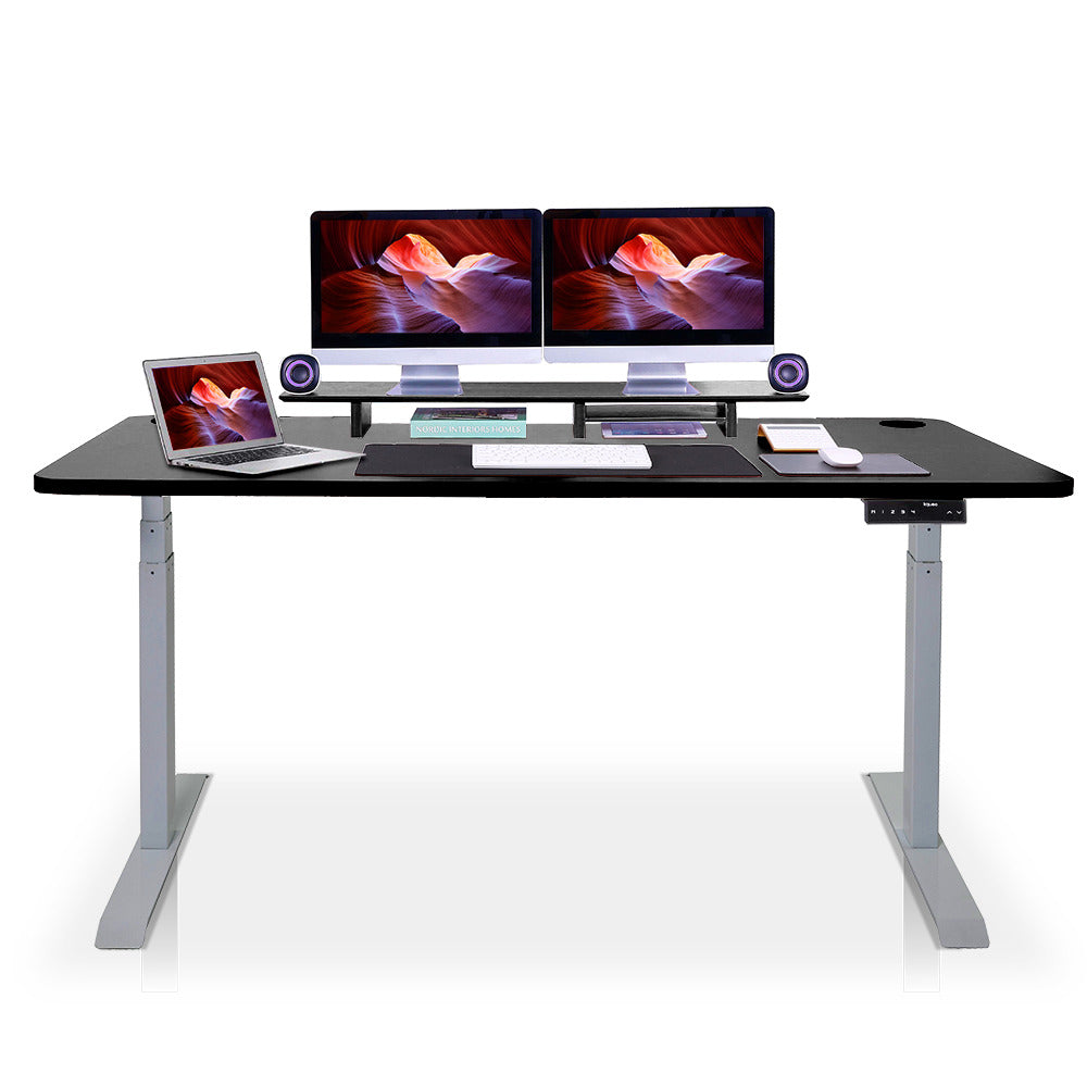 bureau assis debout 200x100cm gris noir