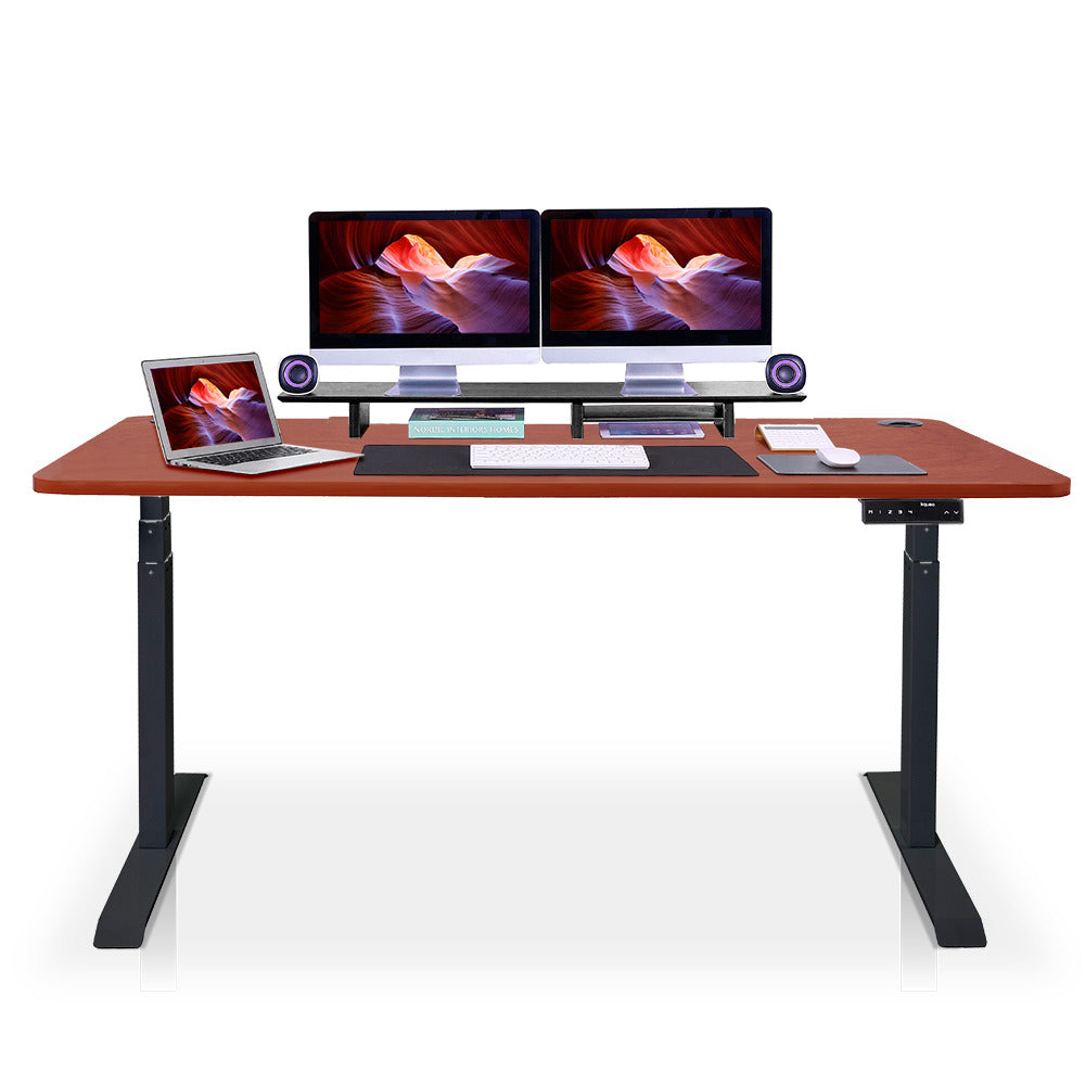 bureau assis debout 200x100cm noir chene foncé