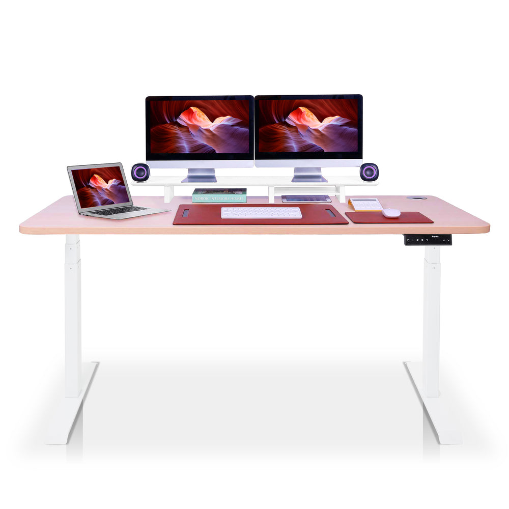 bureau assis debout 240x100cm DYNAMIC blanc chene clair