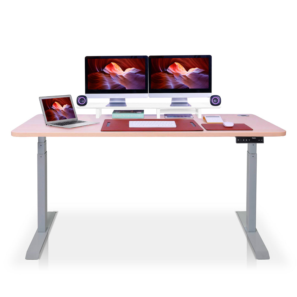 bureau assis debout 240x100cm DYNAMIC gris chene clair