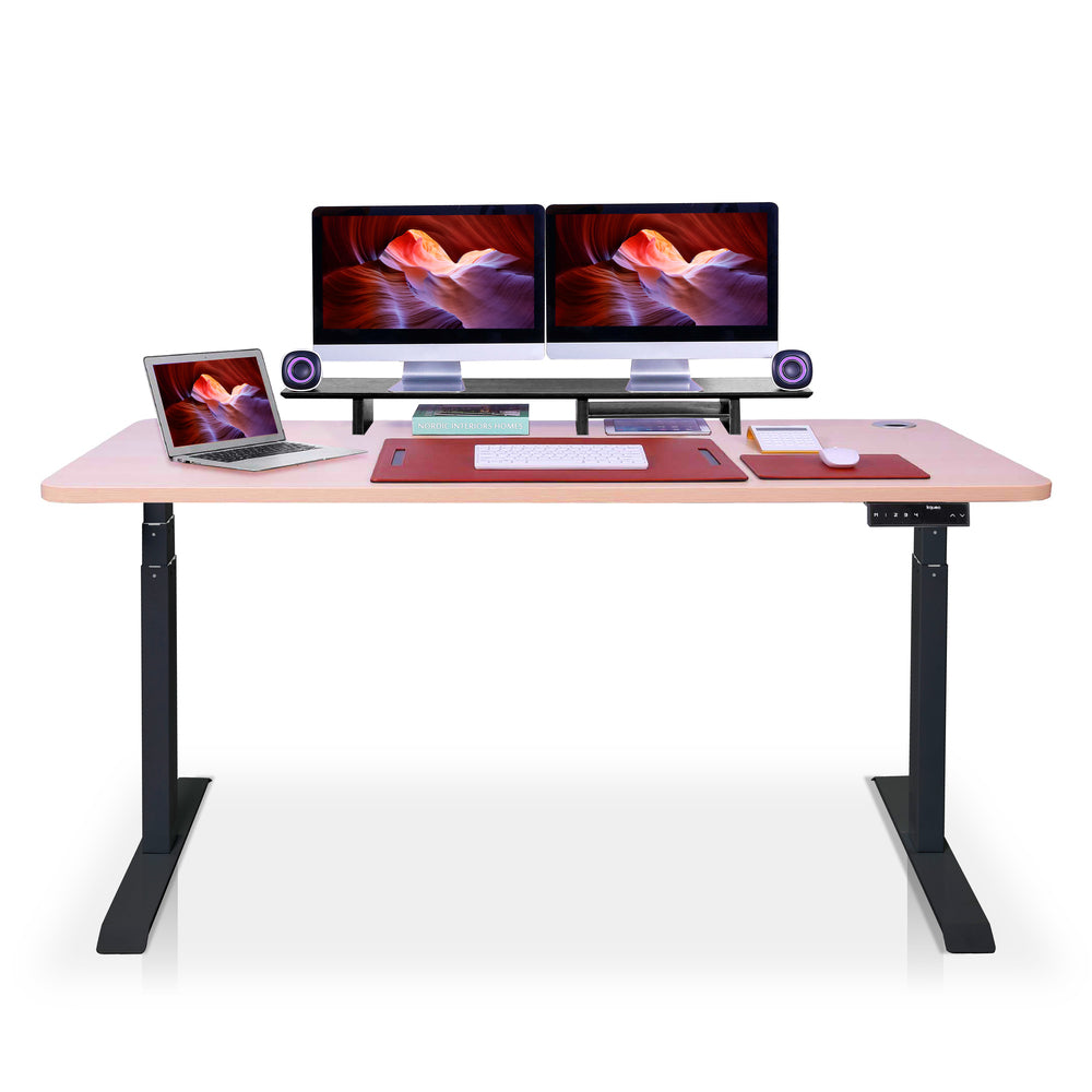 bureau assis debout 240x100cm DYNAMIC noir beige clair