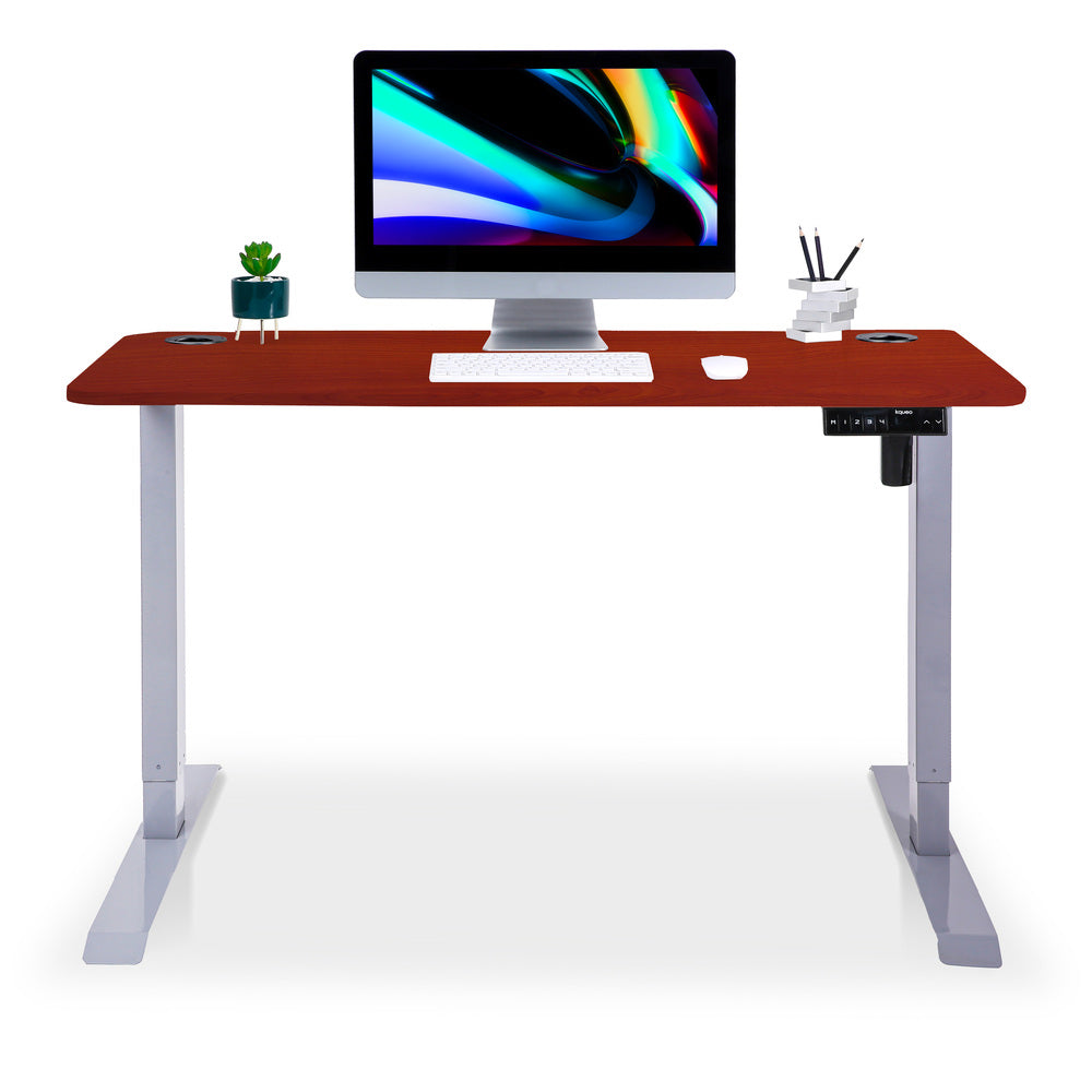 bureau assis debout LIFT 120x60cm gris chene foncé