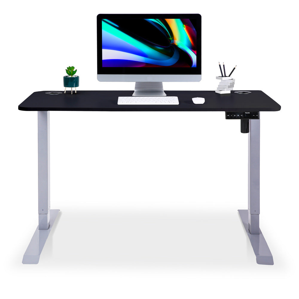 bureau assis debout LIFT 120x60cm gris noir