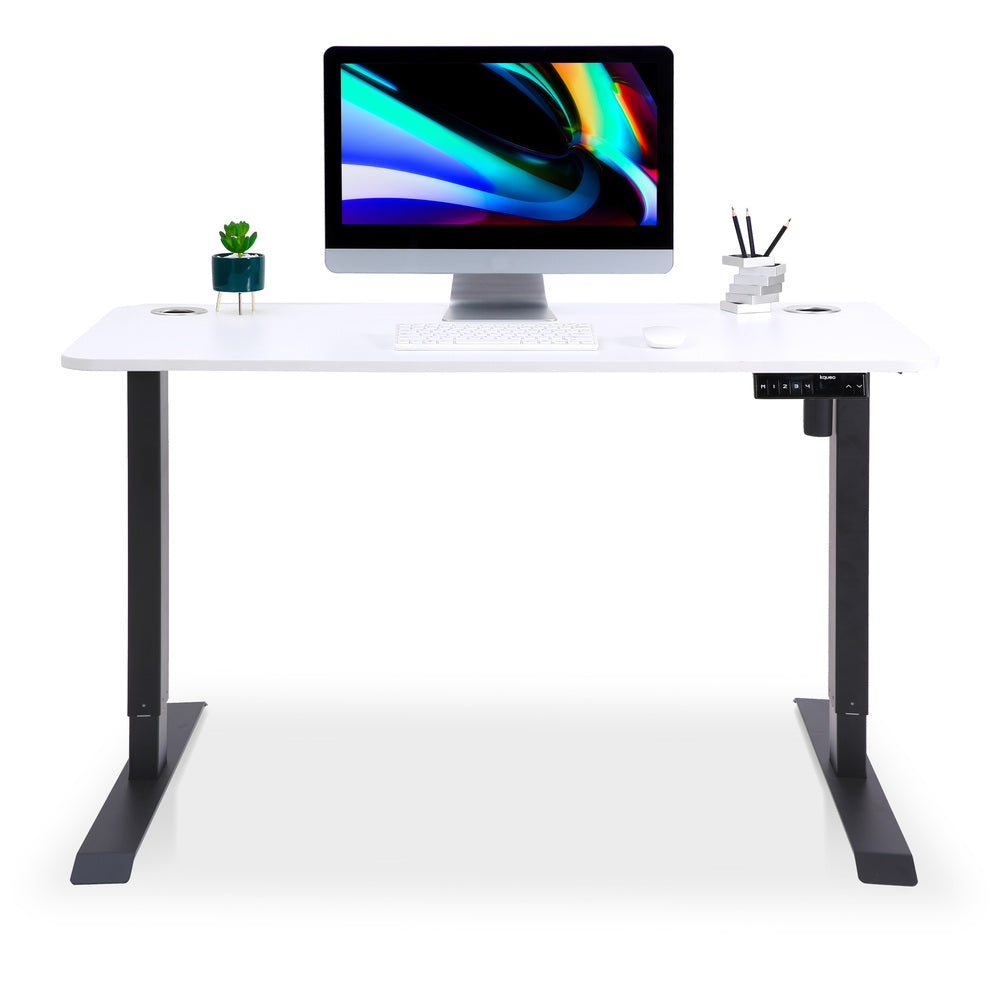 bureau assis debout LIFT 120x60cm noir blanc