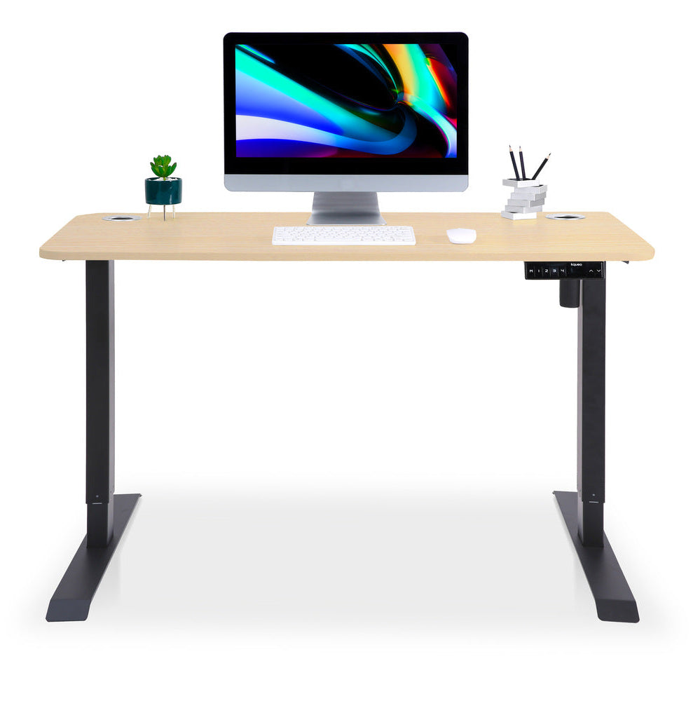 bureau assis debout LIFT 110x60cm noir chene clair