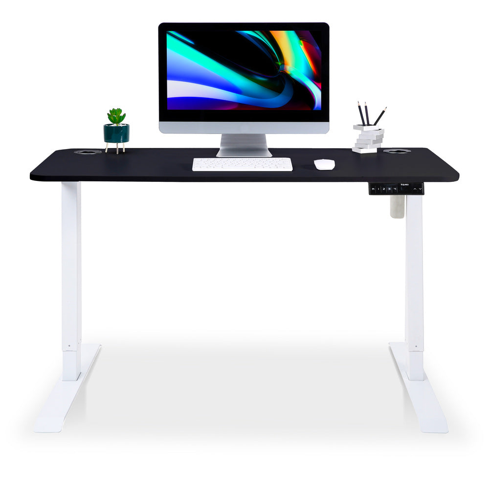 bureau assis debout LIFT 120x80cm blanc noir